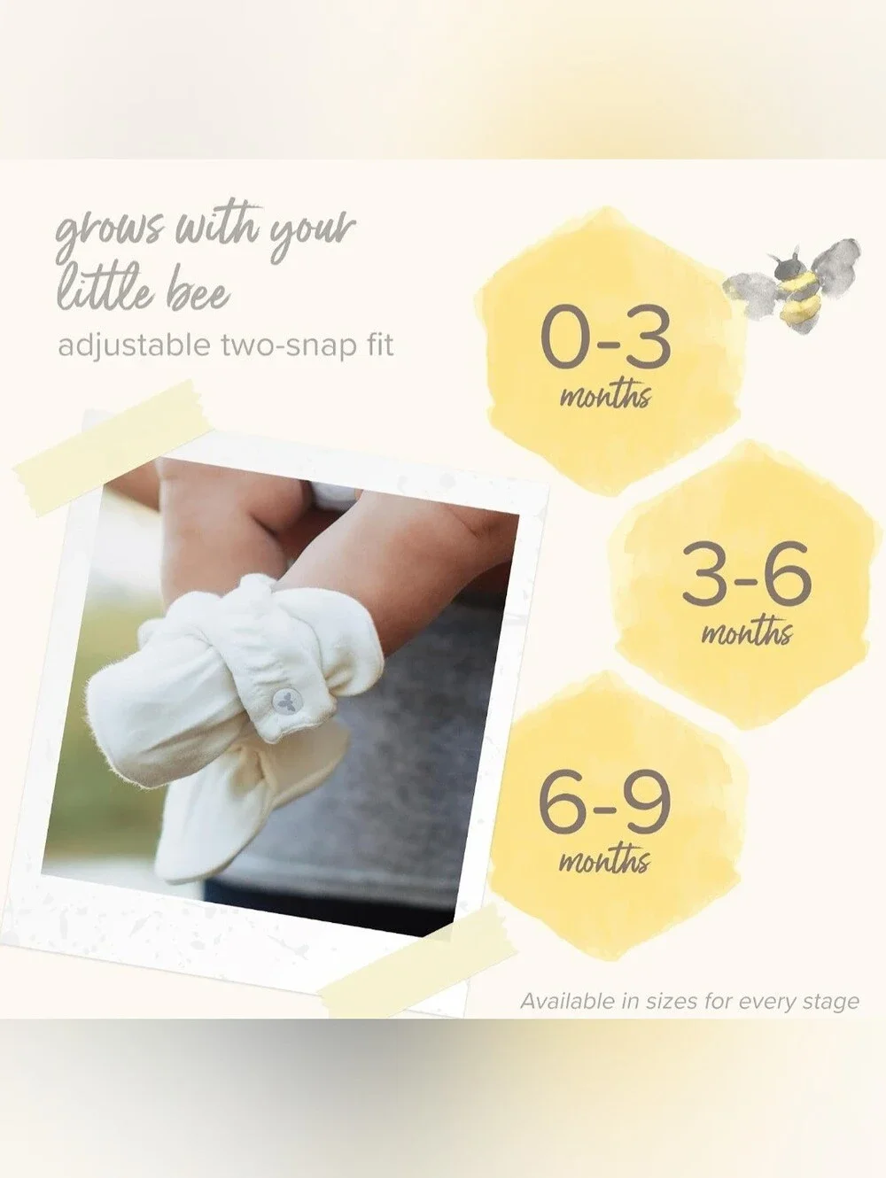 Burt's Bees Baby Grey Organic Cotton Booties